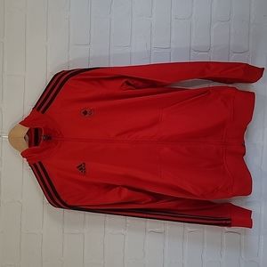 ADIDAS Olympic Canada Jacket Retro Zipper Coat Sweatshirt Top Stripe Maple Logo